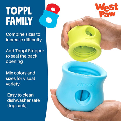 Zogoflex Toppl Interactive Treat Dispensing Puzzle Dog Toy for Mental Stimulation & Enrichment-Holds Kibble & Treats-Lickable, Freezable & Dishwasher Safe-Made in USA-XL-Sunflower Yellow
