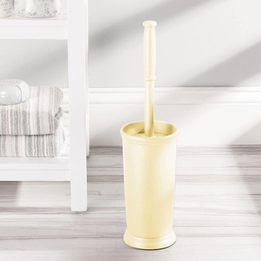 Toilet Bowl Brush and Holder - Covered Bathroom Brush - Standing Scrubber in Modern Holder - Space Saving, Deep Cleaning for Toilet - Hyde Collection - Light Yellow