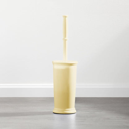 Toilet Bowl Brush and Holder - Covered Bathroom Brush - Standing Scrubber in Modern Holder - Space Saving, Deep Cleaning for Toilet - Hyde Collection - Light Yellow