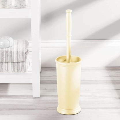 Toilet Bowl Brush and Holder - Covered Bathroom Brush - Standing Scrubber in Modern Holder - Space Saving, Deep Cleaning for Toilet - Hyde Collection - Light Yellow