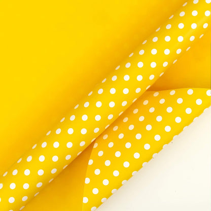 30 Inch Reversible Yellow Wrapping Paper - Yellow and Polka Dot Wrapping Paper for Birthday, Holiday, Wedding, Baby Shower - 30 inch x 33 feet