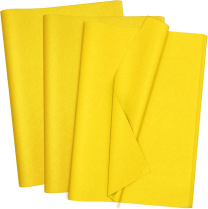 100 Sheets Yellow Tissue Paper 20x14 Inches | Tissue Paper for Gift Bags Wrapping Paper Bulk for DIY Crafts Birthday Festival Holidays Decorative