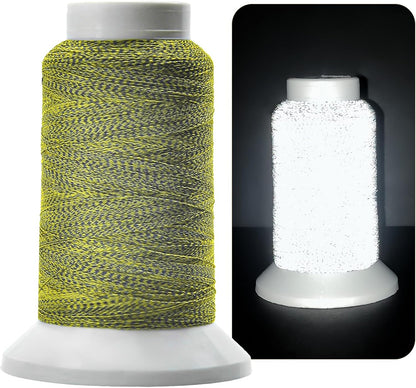Reflective Embroidery Thread,Reflective Embroidery Machine Thread,Reflective Thread1000M(1093Y) Each Spool,Lemonyellow