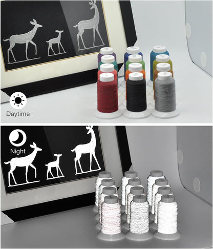 Reflective Embroidery Thread,Reflective Embroidery Machine Thread,Reflective Thread1000M(1093Y) Each Spool,Lemonyellow