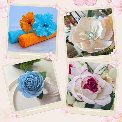 19.7" Wide 8.2Ft Long Crepe Paper Roll, Thickened Crepe Paper Sheets with Adhesive Tape for Flower Making DIY Gift Wrapping Wedding Ceremony Decoration (Lemon Yellow, Pack of 2)