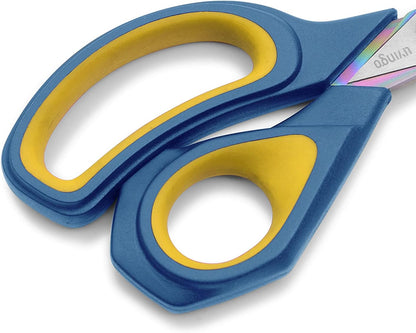 Fabric Scissors 9.5" Titanium Coated Heavy Duty Sewing Shears | Sharp Forged Stainless Steel Edge, Ergonomic Grip, Dressmaking Leather Cutting Craft Supplies