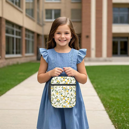 Lemon Summer Lunch Tote for Women, Cute Insulated Lunch Bag | Stylish lemon pattern lunch bag with insulated interior, reusable cooler tote for work, office, picnic and everyday use