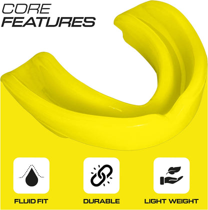 Sports Mouth Guard for Kids,Youth,Boys,Girls,Child Teen Mouthguard with Case (BPA Free) for Boxing, Martial Arts,MMA Karate,Lacrosse,Football,Soccer and All Contact Sports (Yellow)