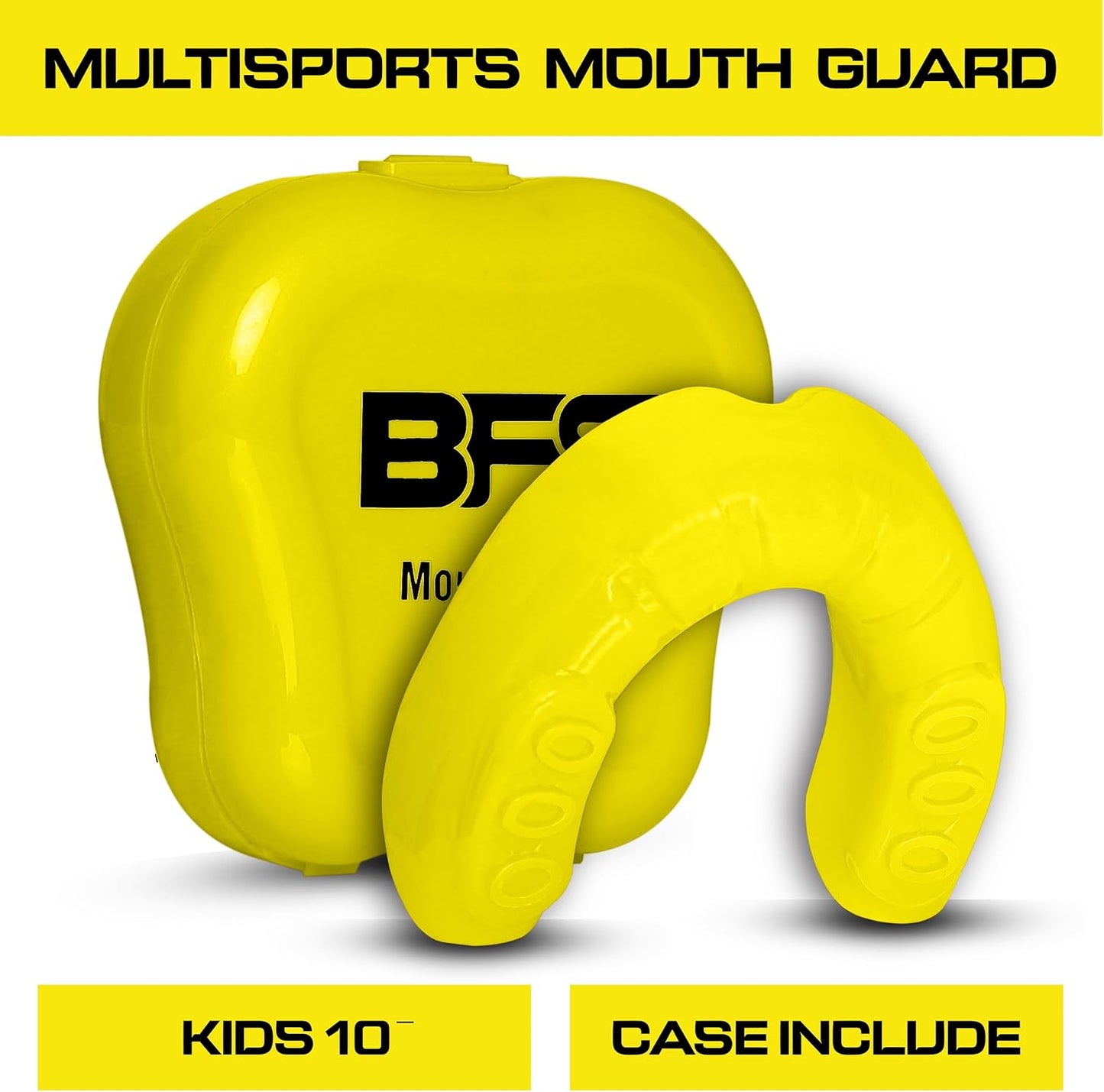 Sports Mouth Guard for Kids,Youth,Boys,Girls,Child Teen Mouthguard with Case (BPA Free) for Boxing, Martial Arts,MMA Karate,Lacrosse,Football,Soccer and All Contact Sports (Yellow)