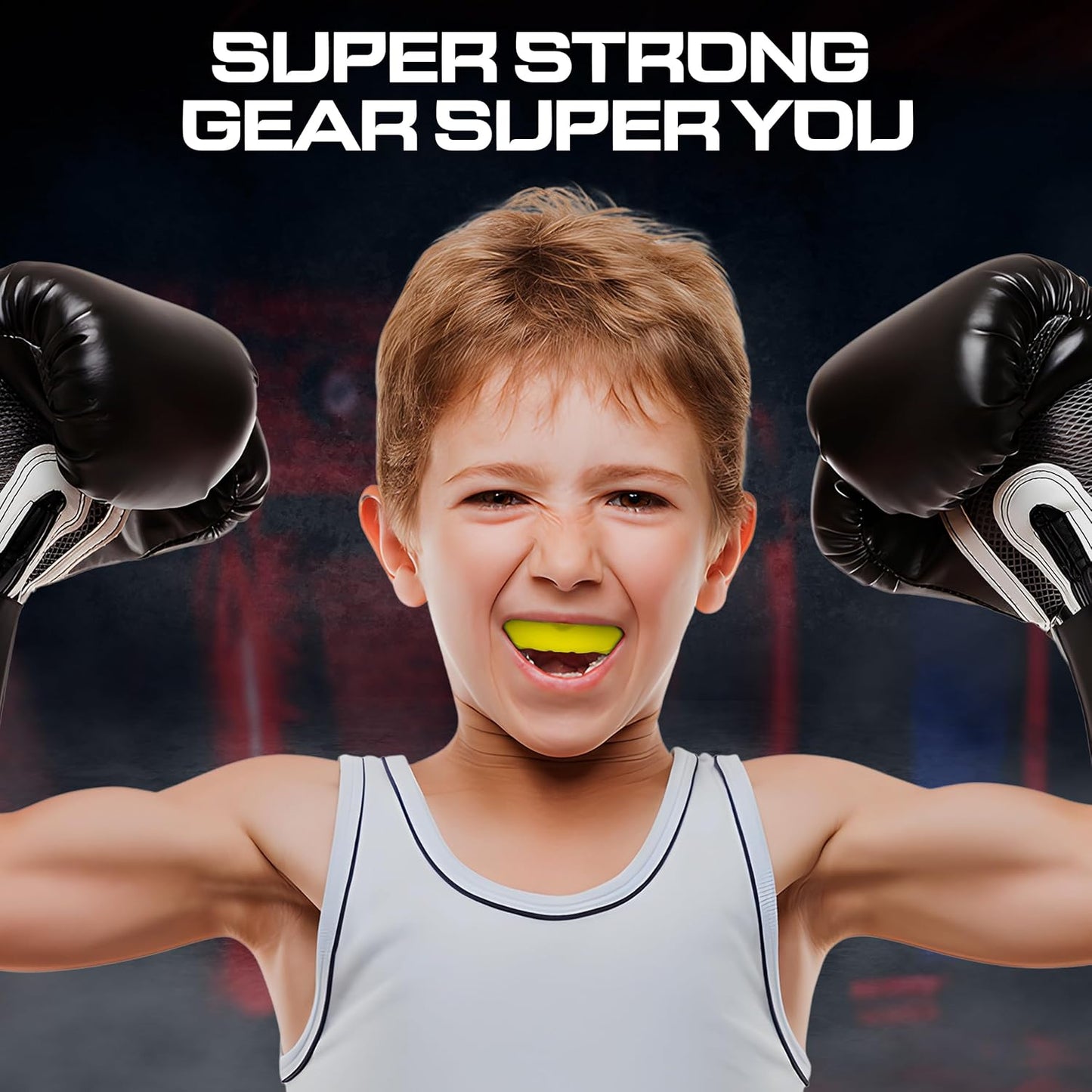 Sports Mouth Guard for Kids,Youth,Boys,Girls,Child Teen Mouthguard with Case (BPA Free) for Boxing, Martial Arts,MMA Karate,Lacrosse,Football,Soccer and All Contact Sports (Yellow)