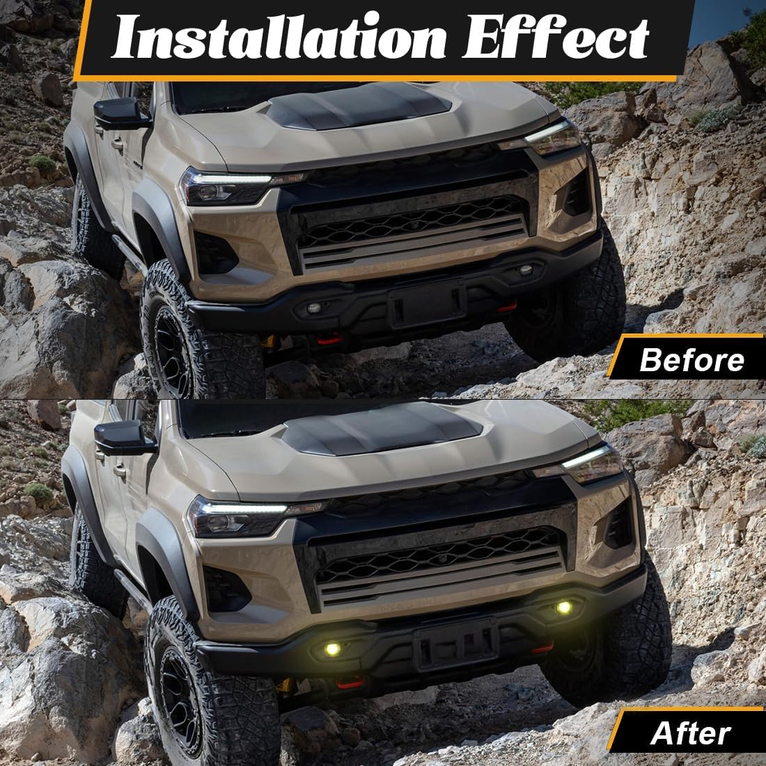 LED Fog Lights For Chevrolet Colorado 2023 2024 2025 Front Bumper Fog Lamp Fit For Silverado 2500HD Trailblazer GMC Canyon Yellow Light