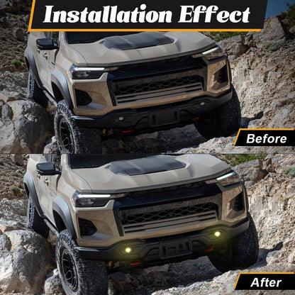 LED Fog Lights For Chevrolet Colorado 2023 2024 2025 Front Bumper Fog Lamp Fit For Silverado 2500HD Trailblazer GMC Canyon Yellow Light