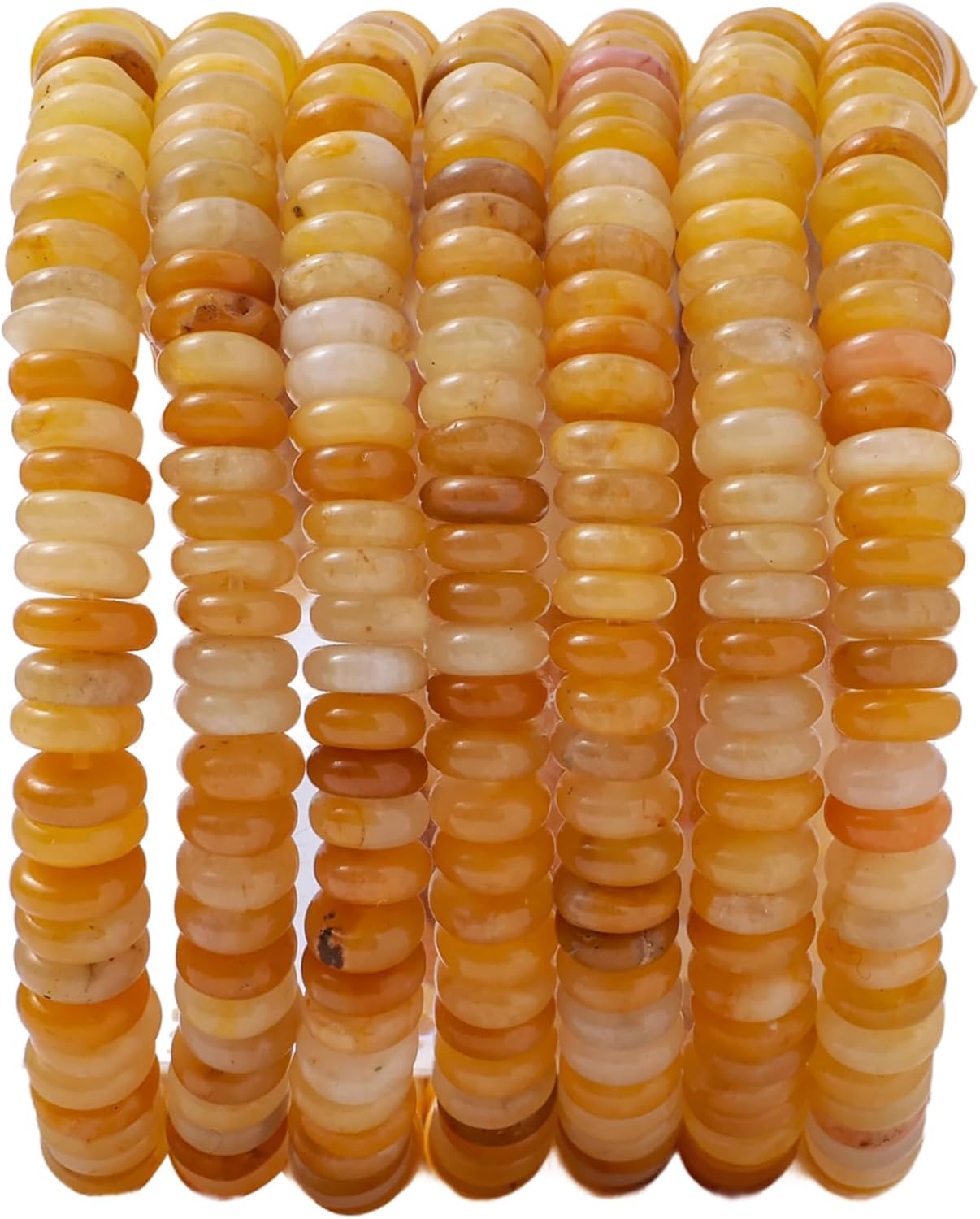 Natural Yellow Jade Disk Stone Spacer Beads 6x2mm 38cm/str Flat Rondelle Loose Semi Gemstone Caps for Making Bracelets Necklace