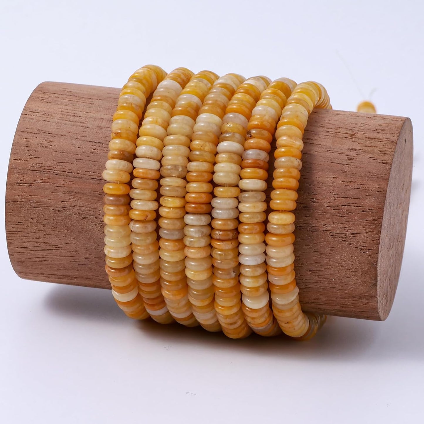 Natural Yellow Jade Disk Stone Spacer Beads 6x2mm 38cm/str Flat Rondelle Loose Semi Gemstone Caps for Making Bracelets Necklace