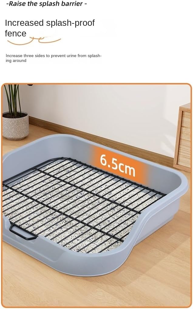 Dog Toilet，Pee Pad Holder 19.3""×15.35"" Pet Indoor Dog Training Toilet Dog Litter Box Plastic Potty Tray (Yellow)