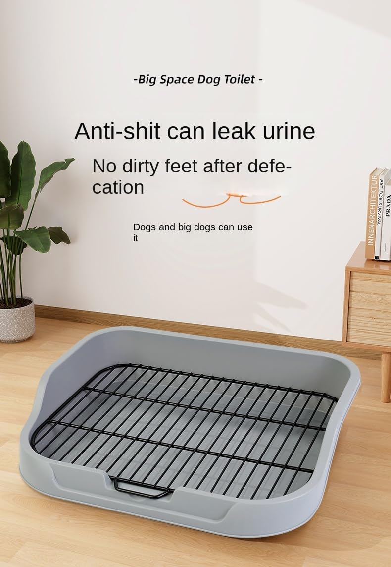 Dog Toilet，Pee Pad Holder 19.3""×15.35"" Pet Indoor Dog Training Toilet Dog Litter Box Plastic Potty Tray (Yellow)