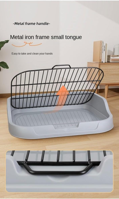 Dog Toilet，Pee Pad Holder 19.3""×15.35"" Pet Indoor Dog Training Toilet Dog Litter Box Plastic Potty Tray (Yellow)