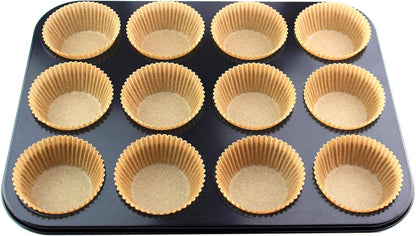Standard Size Baking Cups Food-Grade Greaseproof Paper Cupcake Liners 200 Pcs (Natural)