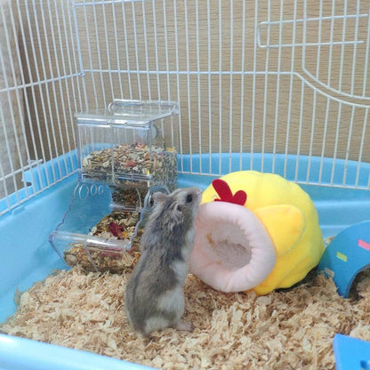 WishLotus Mini Soft and Warm Hamster House - Cute Non-Slip Sleeping Nest for Dwarf Hamsters, Mini Hedgehogs and Small Pets (Yellow)