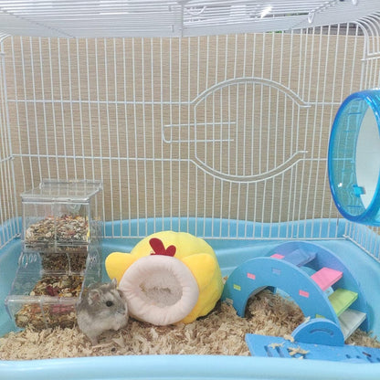 WishLotus Mini Soft and Warm Hamster House - Cute Non-Slip Sleeping Nest for Dwarf Hamsters, Mini Hedgehogs and Small Pets (Yellow)