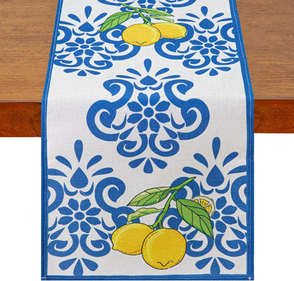 Lemon Table Runners Italy Kitchen Capri Dining Party Decorations for Home Summer Farmhouse Decor Yellow Table Runner 13x72 Inch