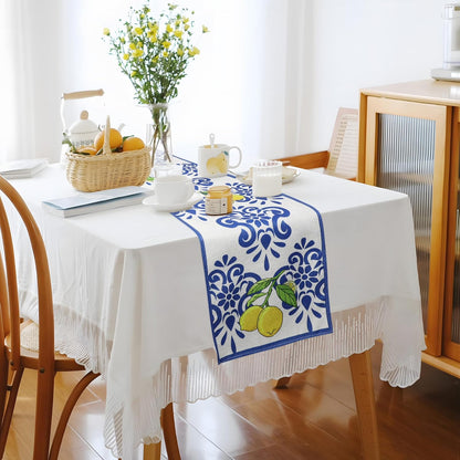 Lemon Table Runners Italy Kitchen Capri Dining Party Decorations for Home Summer Farmhouse Decor Yellow Table Runner 13x72 Inch