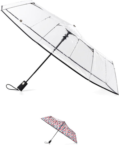 Compact Auto Open Folding Umbrella with Enhanced Visibility
