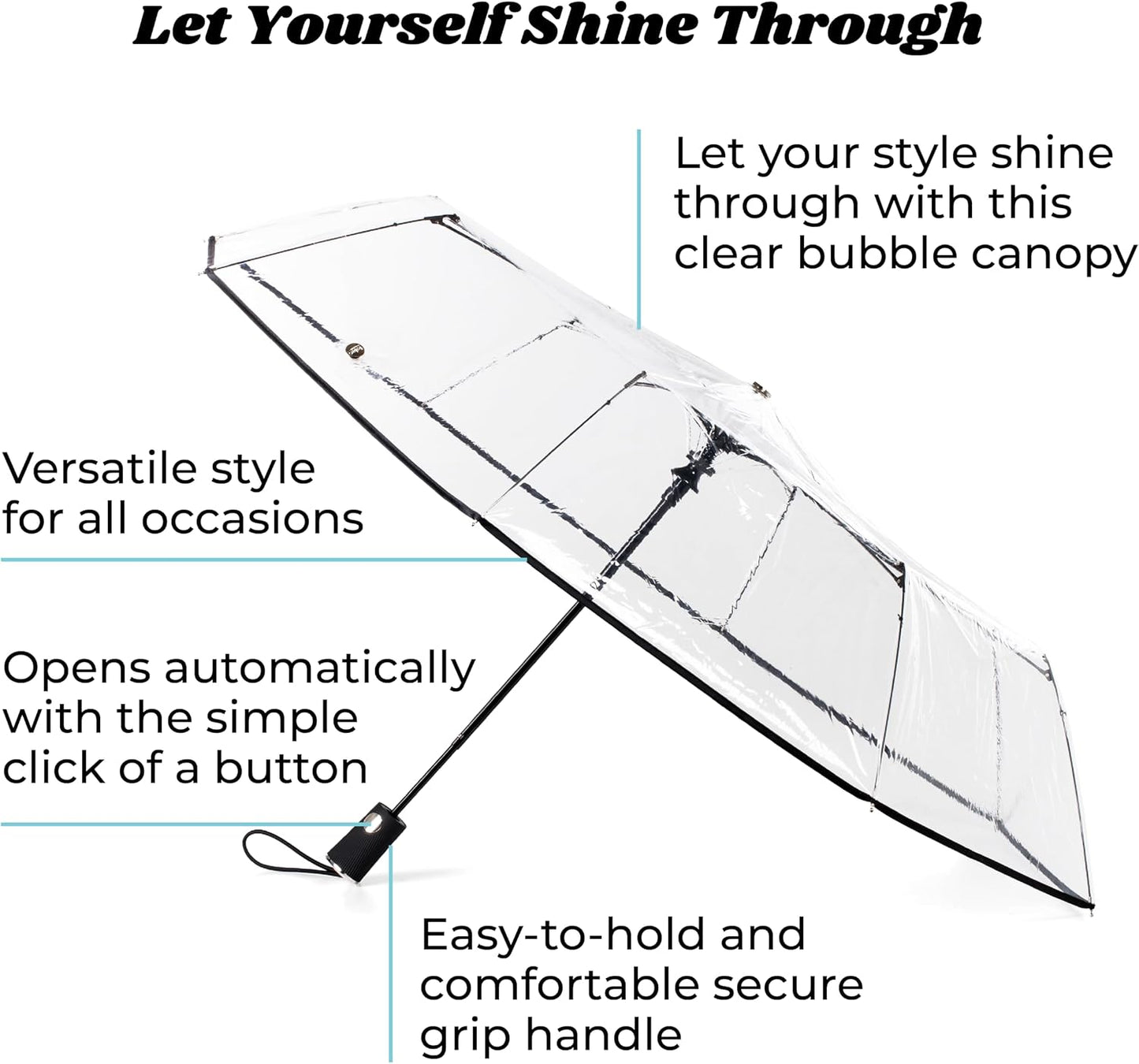 Compact Auto Open Folding Umbrella with Enhanced Visibility