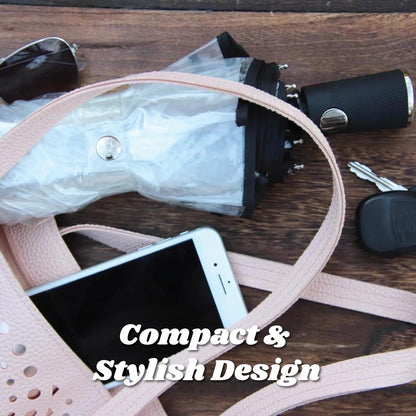 Compact Auto Open Folding Umbrella with Enhanced Visibility