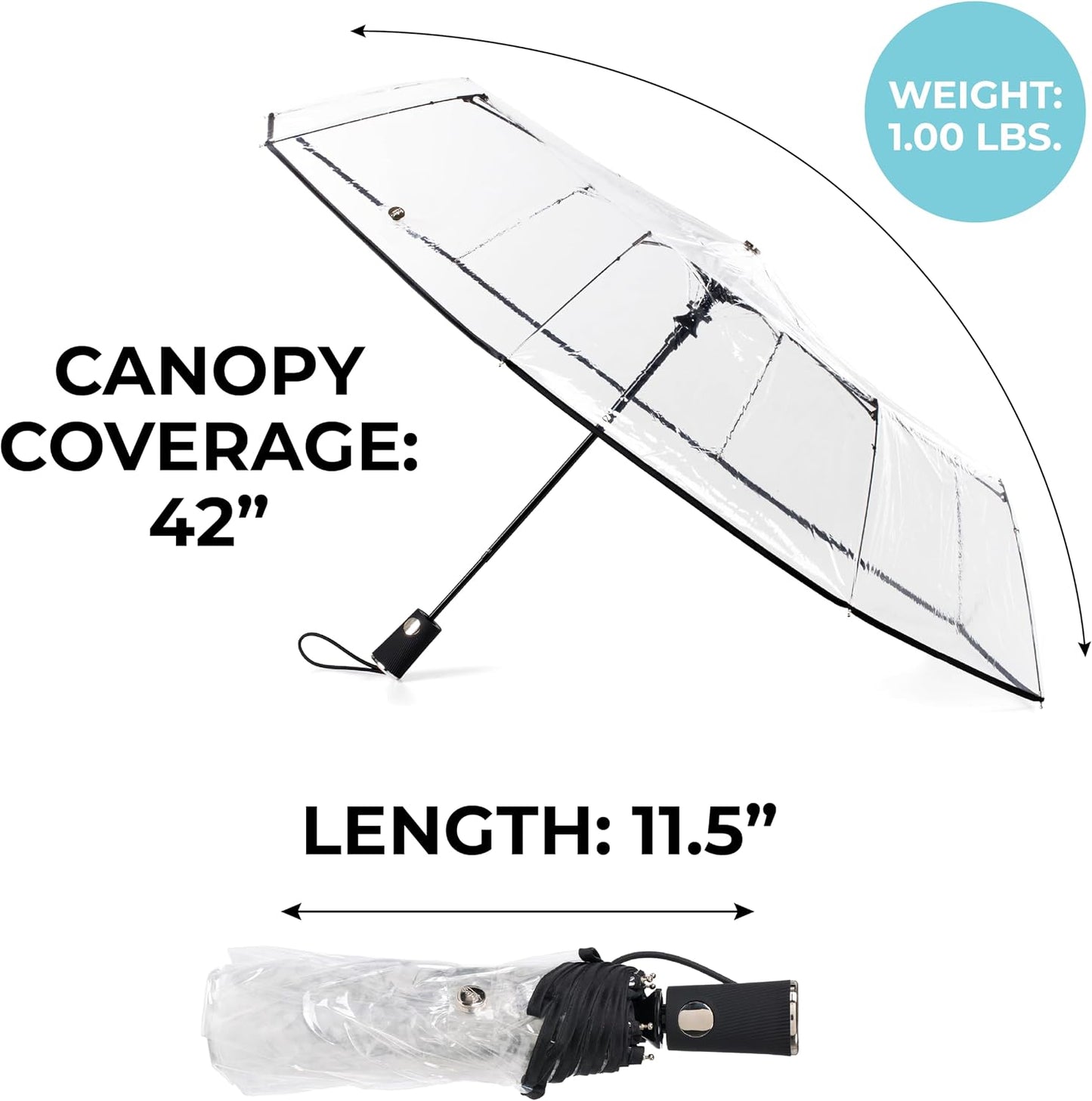 Compact Auto Open Folding Umbrella with Enhanced Visibility