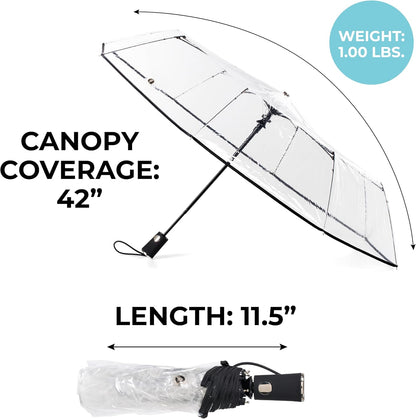 Compact Auto Open Folding Umbrella with Enhanced Visibility