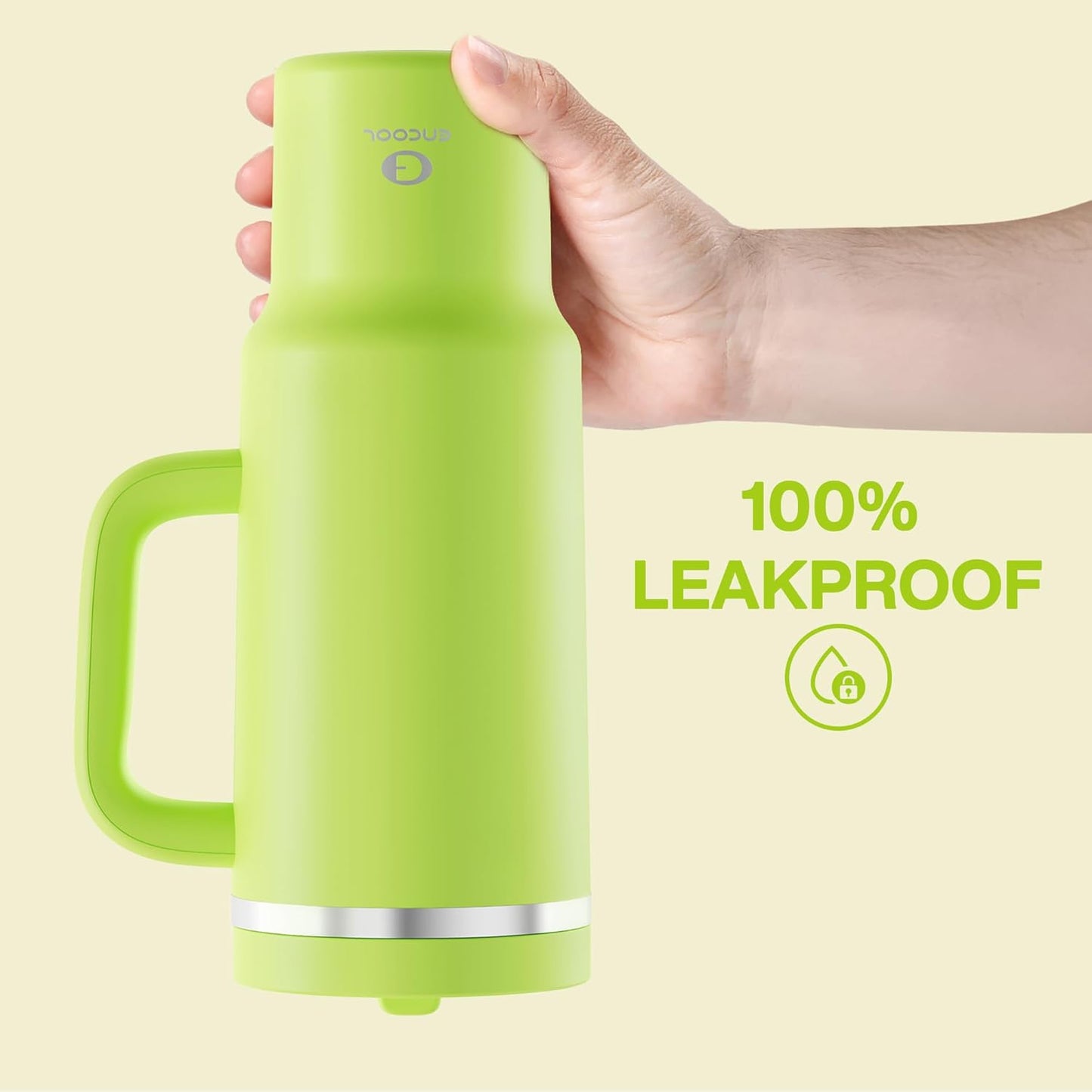 40 oz Tumbler with Handle and Straw: Stainless Steel Insulated Tumbler Keeps Cold for 24 Hours, Leakproof Travel Cup Fits in Cup Holder and BPA-Free,Elfin Yellow