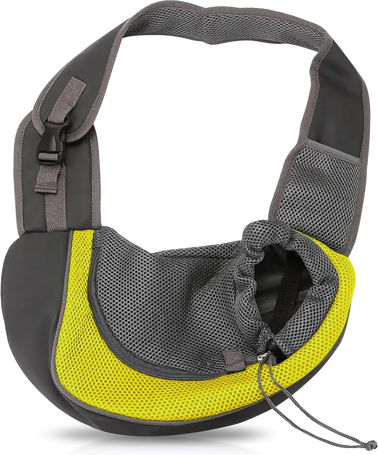 Dog Sling Carrier for Small & Medium Dogs - Breathable Mesh Puppy Travel Bag with Adjustable Strap, Zipper Touch Pocket- Perfect Pet Sling for Outdoor, Travel- Keep pet Comfortable (0-15lb, Yellow)
