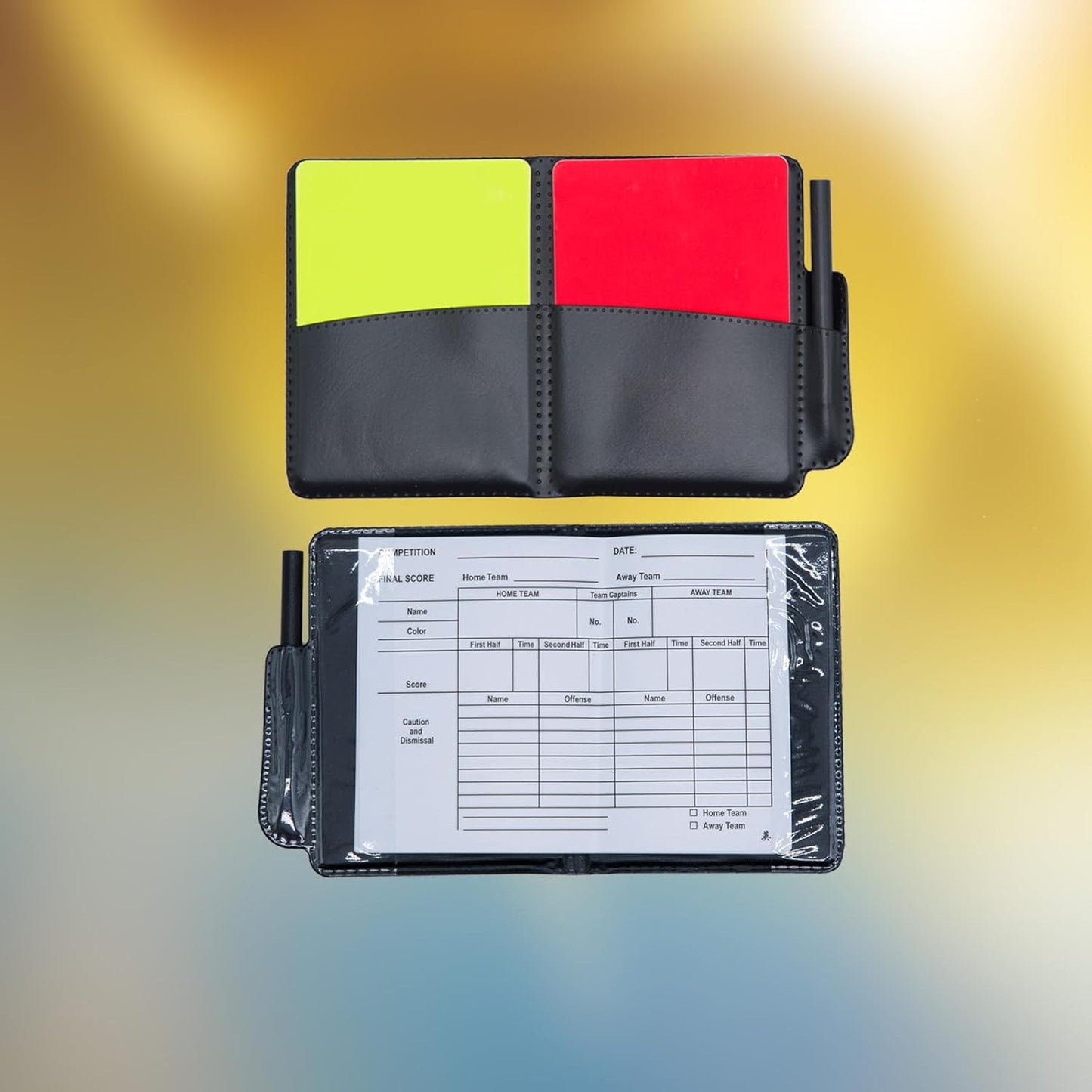 Soccer Referee-Flag Red Yellow-Cards Stainless-Whistles - Football Ref Checkered Linesman Flag Set Coach Gear Packs
