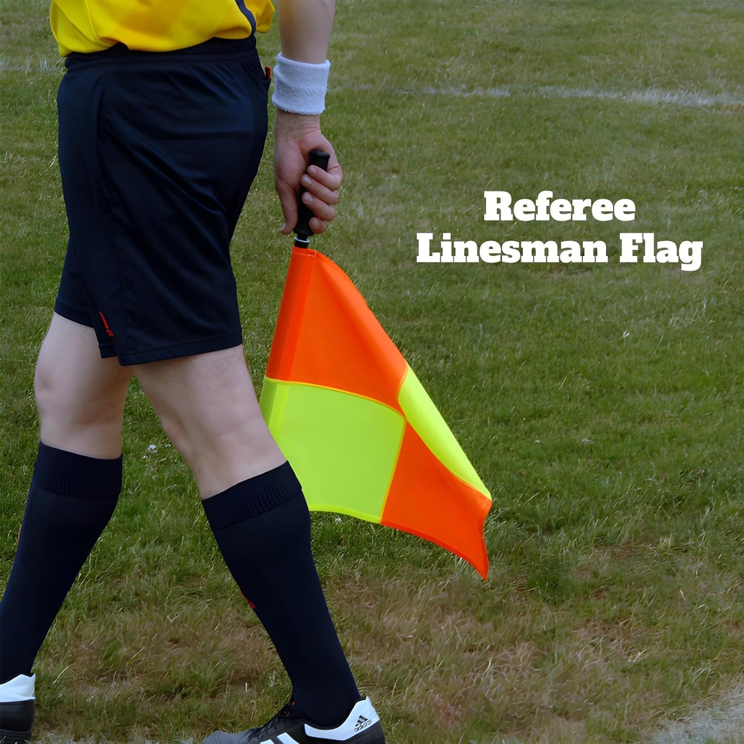 Soccer Referee-Flag Red Yellow-Cards Stainless-Whistles - Football Ref Checkered Linesman Flag Set Coach Gear Packs