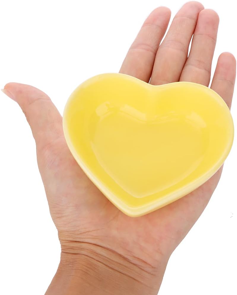 2 Pcs Hamster Food Bowl Hedgehog Ceramic Cute Shape Anti-Turning Food & Water Bowl for Hamster Hedgehog Gerbil Rat Guinea Pig (Yellow and Red)