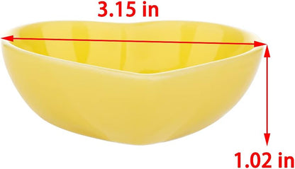 2 Pcs Hamster Food Bowl Hedgehog Ceramic Cute Shape Anti-Turning Food & Water Bowl for Hamster Hedgehog Gerbil Rat Guinea Pig (Yellow and Red)