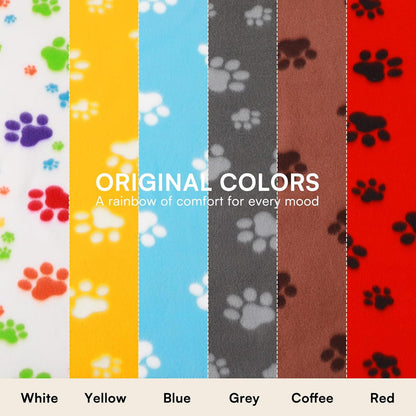 Cute Dog Blanket for Small Medium Dogs 6-Pack Soft Stretchy Fleece Blankets for Pet Cat Puppy Warm Wrinkle-Resistant Throw for Couch Bed Outdoor Yellow 45x31 inch (Pack of 6)