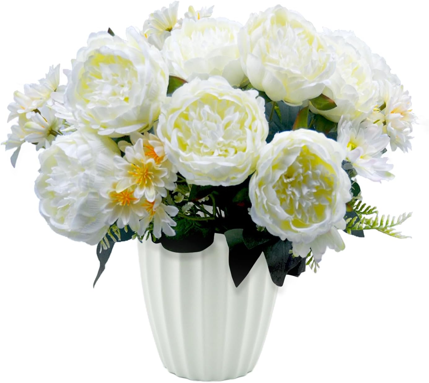 Peonies Artificial Flowers, Fake Peony Bouquet, Realistic Faux Peony Silk Flowers for Wedding, Home Décor, and Table Centerpieces – Ideal for Arrangements and Special Occasions 2 Bouquets (Yellow)