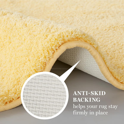 Drylon Microfiber Bath Rug - 1 Piece, Ultra Soft Plush, Non-Slip, Thick, Washable Bathroom Rugs, Home Decor Accessories, Household Essentials, Small Bath Mat, 17" x 24", Yellow