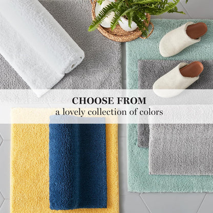 Drylon Microfiber Bath Rug - 1 Piece, Ultra Soft Plush, Non-Slip, Thick, Washable Bathroom Rugs, Home Decor Accessories, Household Essentials, Small Bath Mat, 17" x 24", Yellow