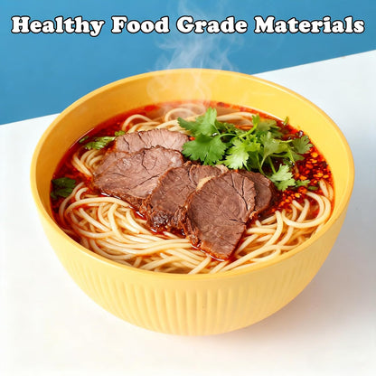 Unbreakable Wheat Straw Cereal Bowls, 24 oz Reusable Lightweight Bow Set of 4, Microwave & Dishwasher Safe Soup and Salad Bowls for Snack Rice Noodles, BPA Free (Yellow)