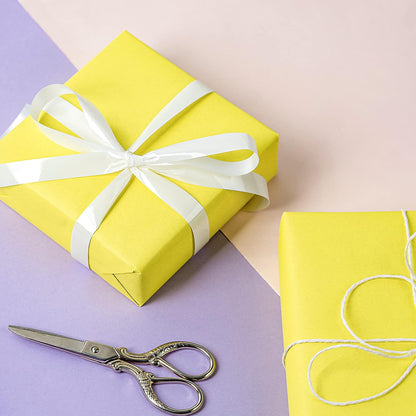Lemon Wrapping Paper Roll - Fluorescent Neon Yellow Solid Color Paper for Birthday, Valentine's, Mother's Day, Holiday - 17 inches x 32.8 Feet (47.23 sq.ft.)
