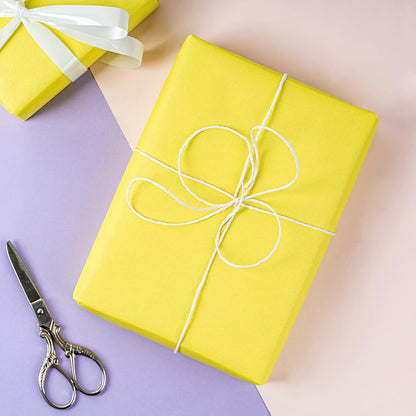 Lemon Wrapping Paper Roll - Fluorescent Neon Yellow Solid Color Paper for Birthday, Valentine's, Mother's Day, Holiday - 17 inches x 32.8 Feet (47.23 sq.ft.)
