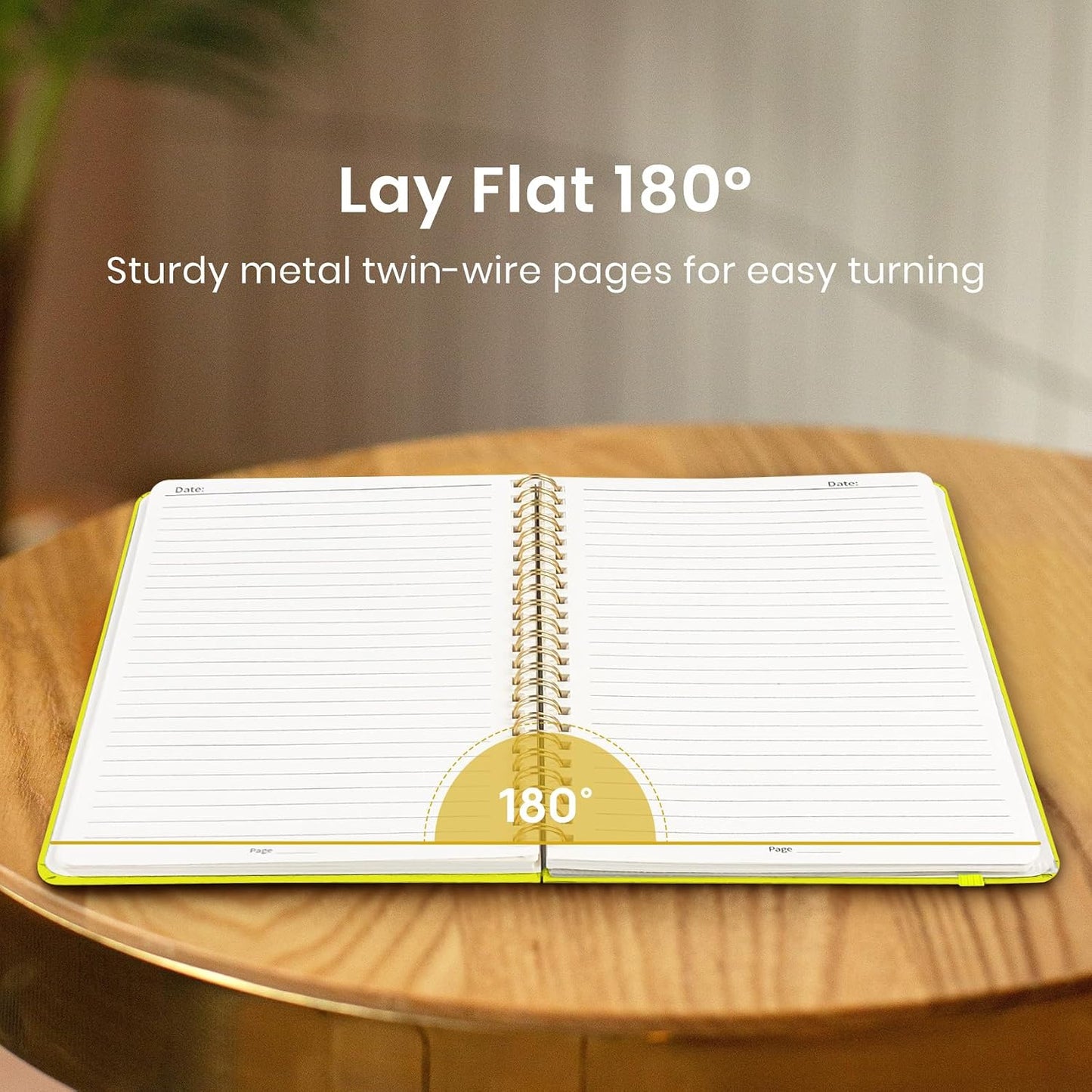Lined Spiral Journal Notebook for Women & Men, 140 Pages, College Ruled Hardcover Notebook for Work & Note Taking, Journals for Writing, A5(5.7" x 7.9") – Lemon Yellow