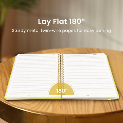 Lined Spiral Journal Notebook for Women & Men, 140 Pages, College Ruled Hardcover Notebook for Work & Note Taking, Journals for Writing, A5(5.7" x 7.9") – Lemon Yellow