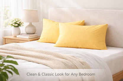 Ultra Soft Brushed Microfiber Standard Size 20"x30" Pillowcases Pair Set of 2 with Envelope Closure (Yellow, 20"x30" Standard)