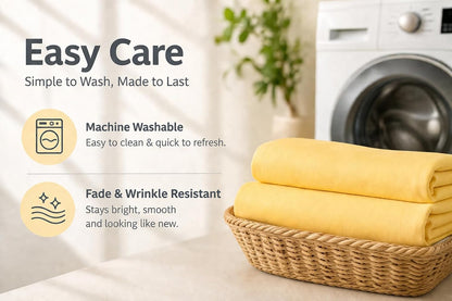 Ultra Soft Brushed Microfiber Standard Size 20"x30" Pillowcases Pair Set of 2 with Envelope Closure (Yellow, 20"x30" Standard)