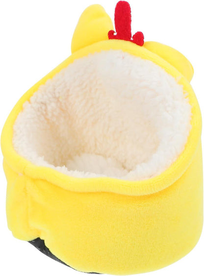 Pet Hamster Nest and Warm Cotton Bed, Plush Small Animal Hideout with Couch Style, Yellow Cozy Sleeping Cave for Hamsters and Small Pets