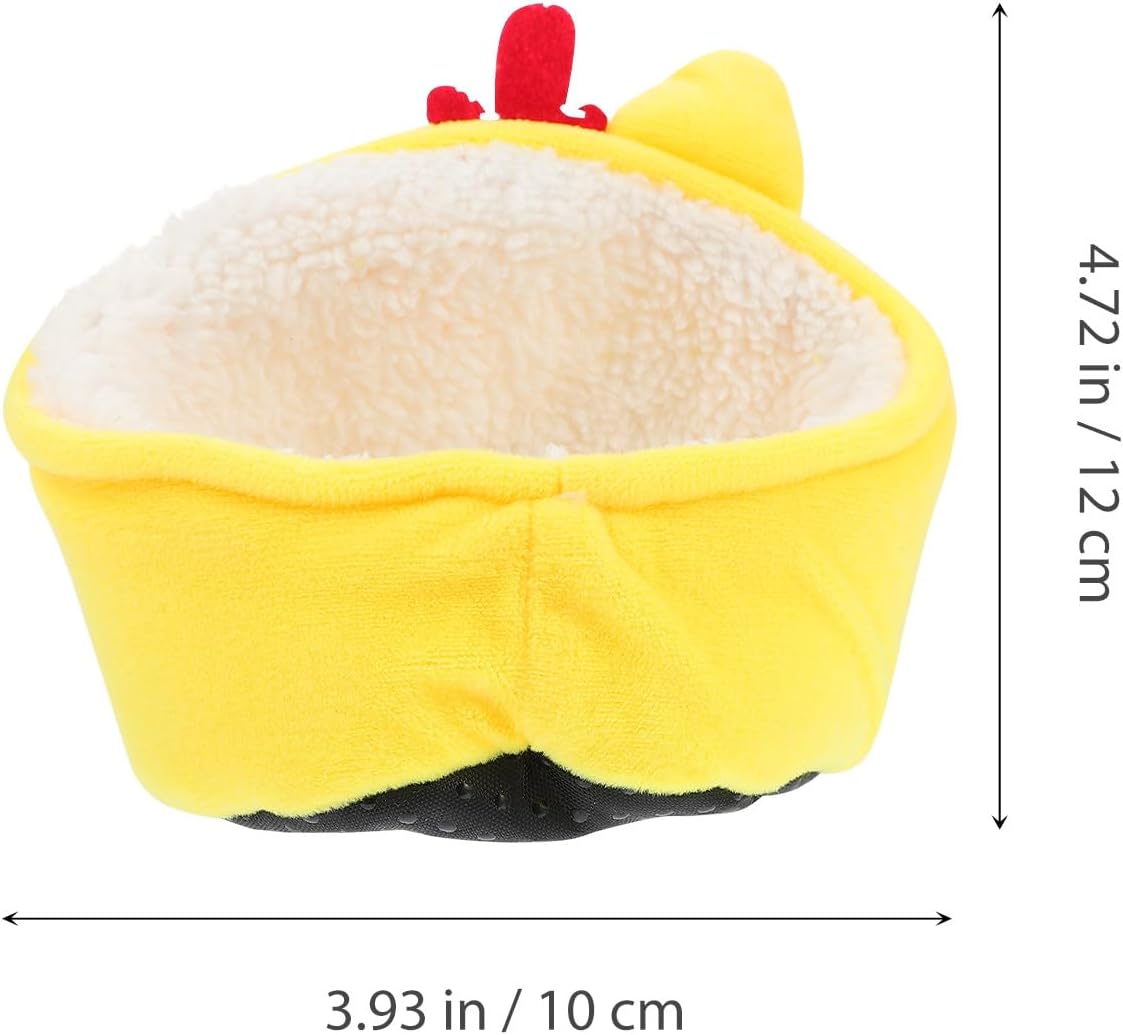 Pet Hamster Nest and Warm Cotton Bed, Plush Small Animal Hideout with Couch Style, Yellow Cozy Sleeping Cave for Hamsters and Small Pets